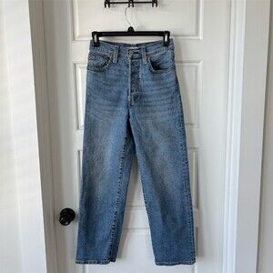 Levi's Ribcage Straight Ankle Jeans Women's High Rise Medium Wash Size 24